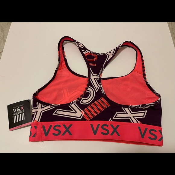 Victoria's Secret The Player Racerback Sport Bra - Grape Soda Size Medium NWT - Picture 2 of 5